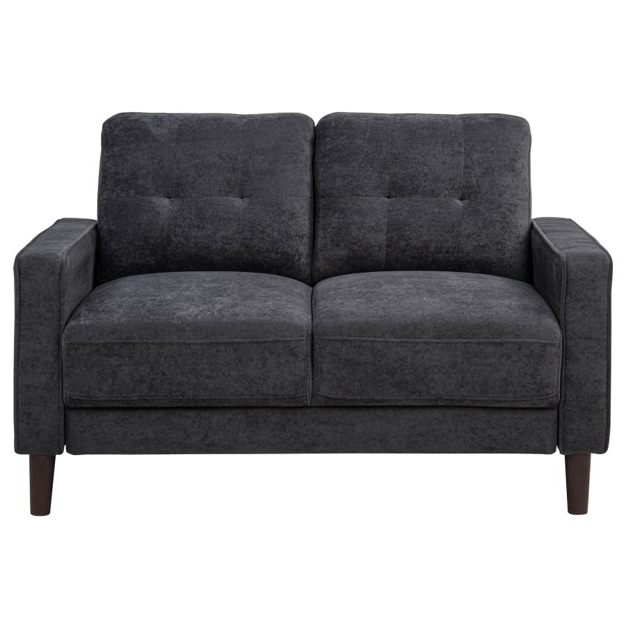 Bowen II Fabric Upholstered Track Arm Loveseat Steel Grey view 3