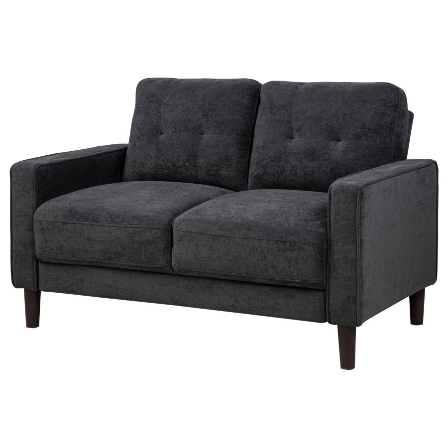 Bowen II Fabric Upholstered Track Arm Loveseat Steel Grey view 4