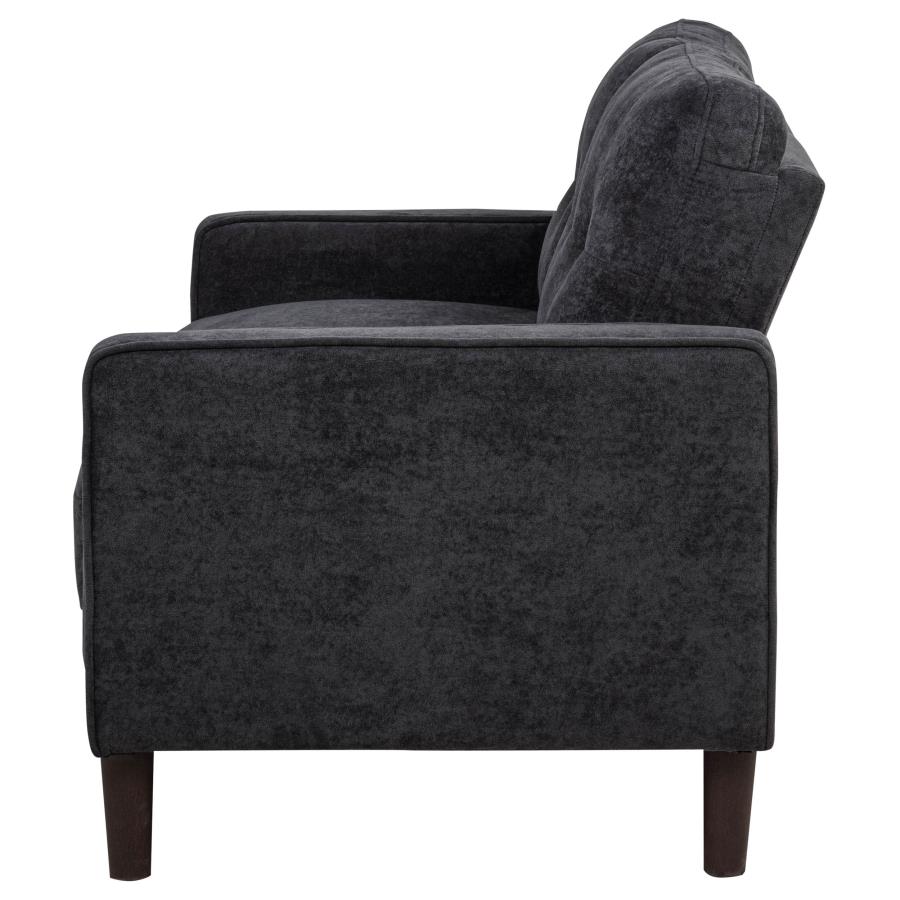 Bowen II Fabric Upholstered Track Arm Loveseat Steel Grey view 5