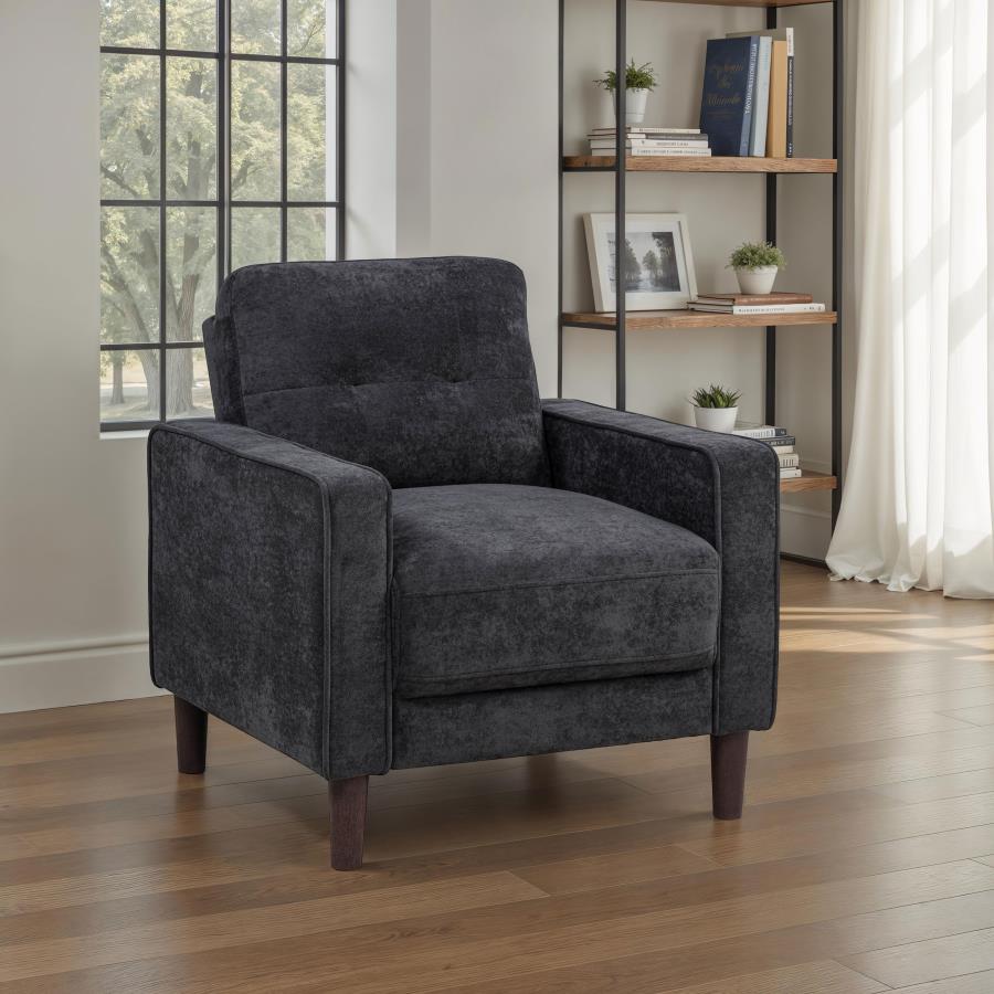 Bowen II Fabric Upholstered Track Arm Chair Steel Grey view 2