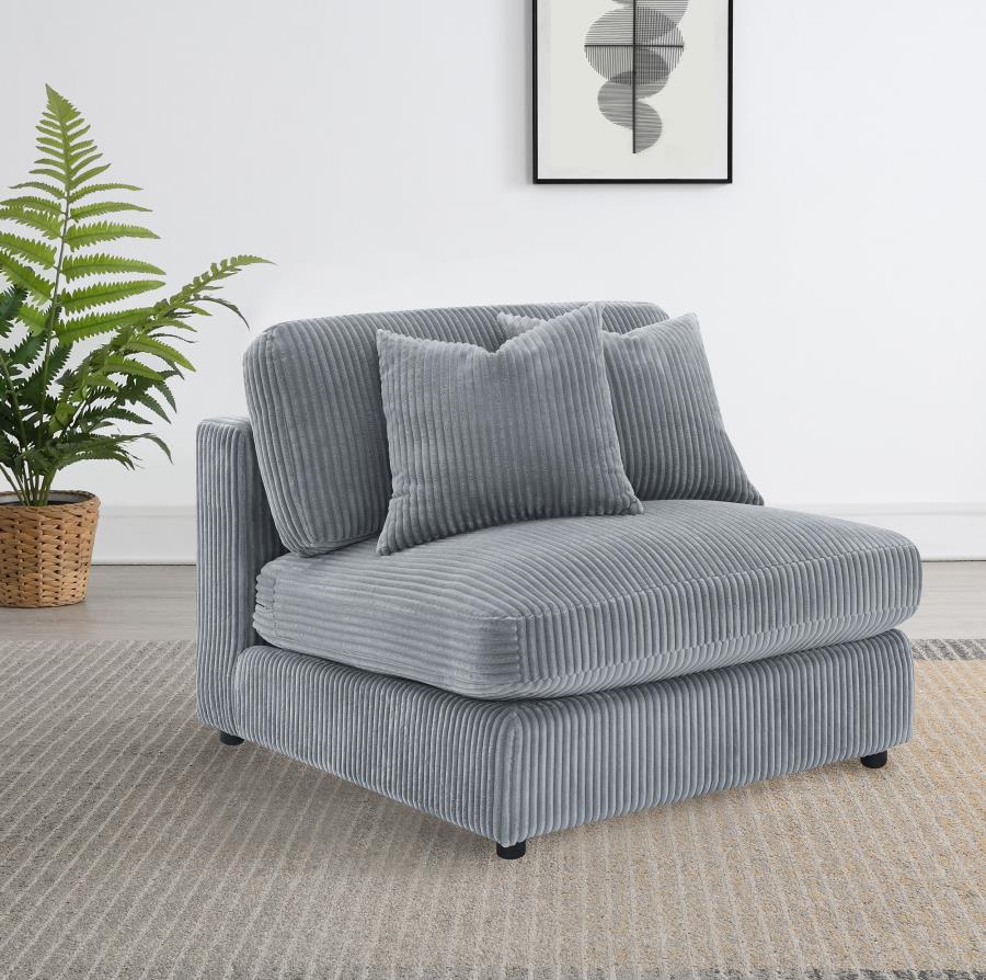 Blaine Upholstered Armless Chair Fog view 2