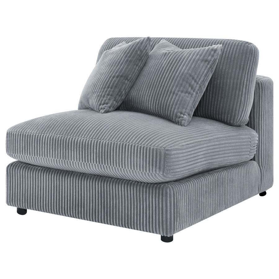 Blaine Upholstered Armless Chair Fog view 4