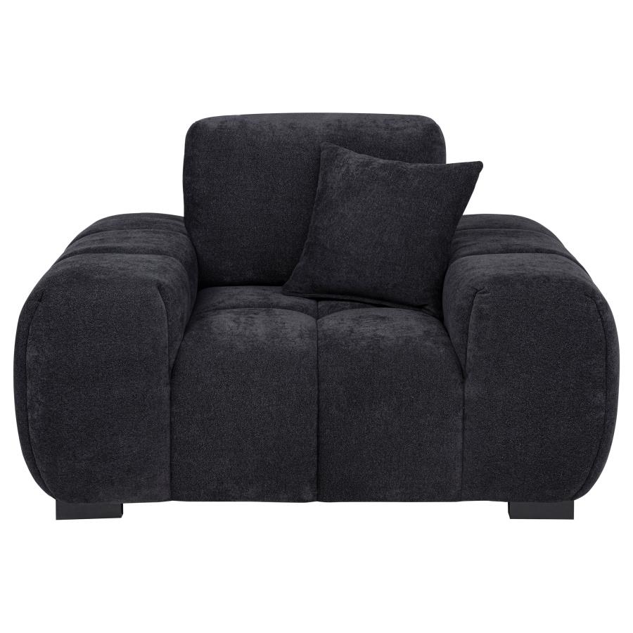 Octavia Upholstered Track Arm Accent Chair Black view 3