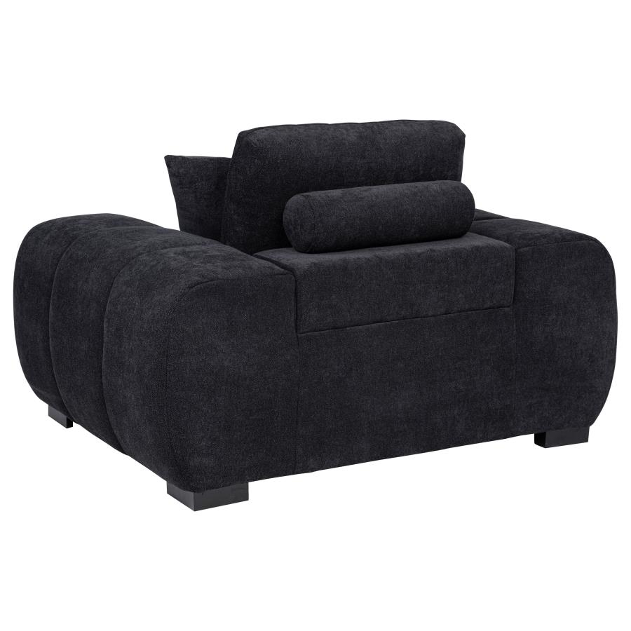 Octavia Upholstered Track Arm Accent Chair Black view 4