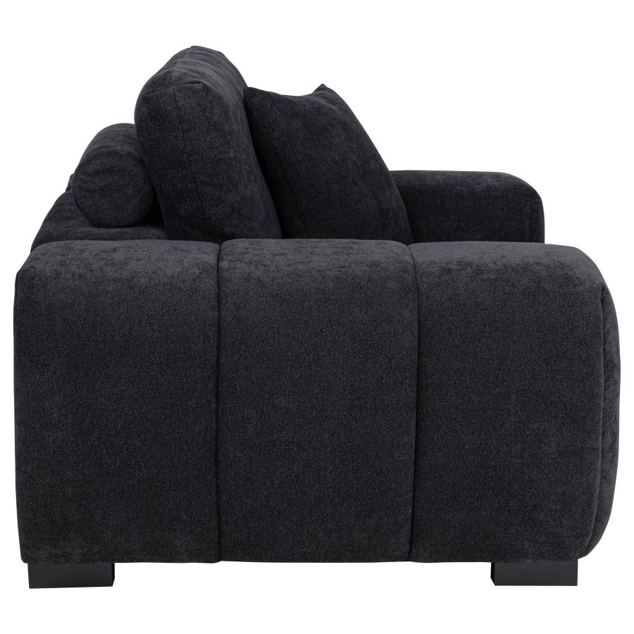 Octavia Upholstered Track Arm Accent Chair Black view 6