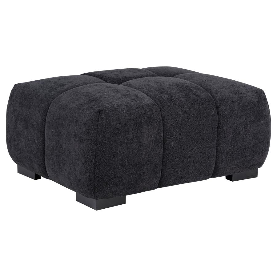 Octavia Upholstered Rectangular Ottoman Black