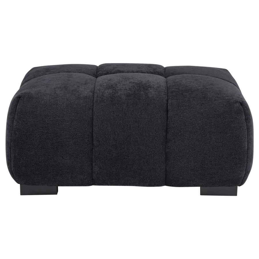 Octavia Upholstered Rectangular Ottoman Black view 3