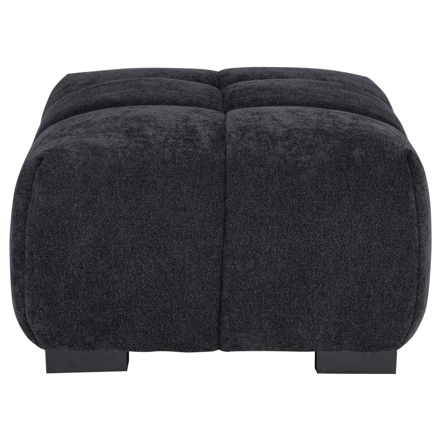 Octavia Upholstered Rectangular Ottoman Black view 4