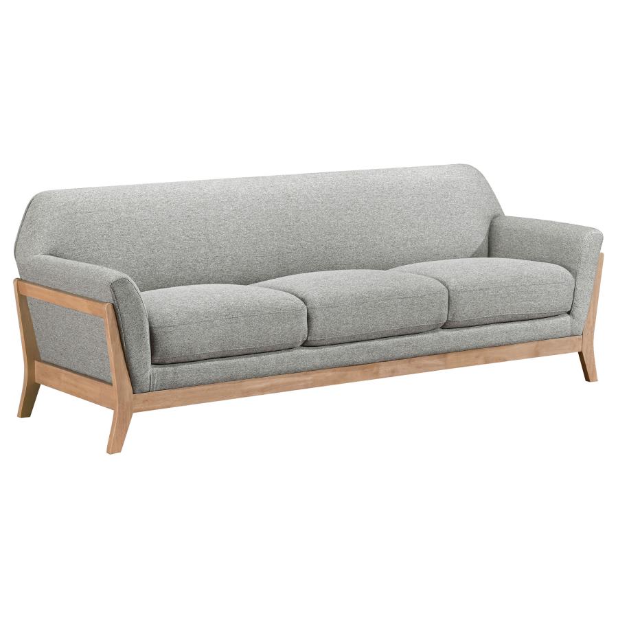 Vaughn 2-piece Fabric Upholstered Flared Arm Sofa Set Grey view 3