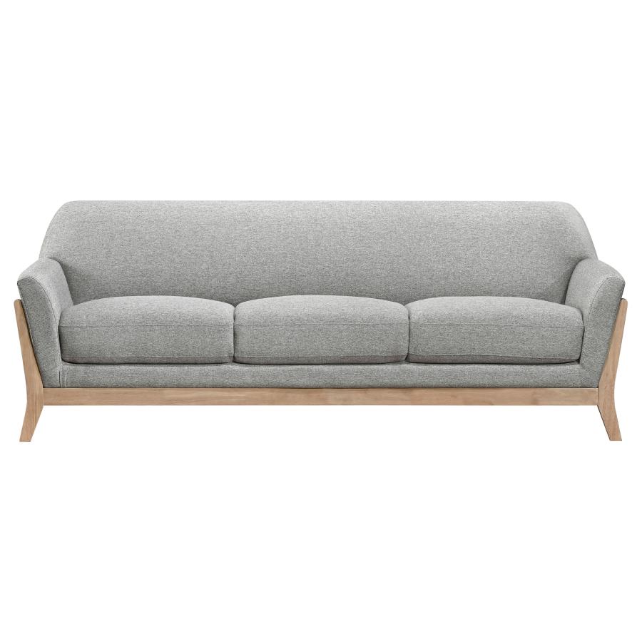 Vaughn 2-piece Fabric Upholstered Flared Arm Sofa Set Grey view 4