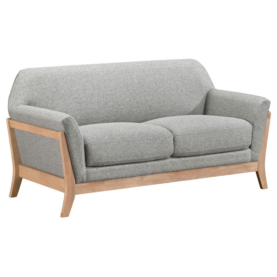 Vaughn 2-piece Fabric Upholstered Flared Arm Sofa Set Grey view 7