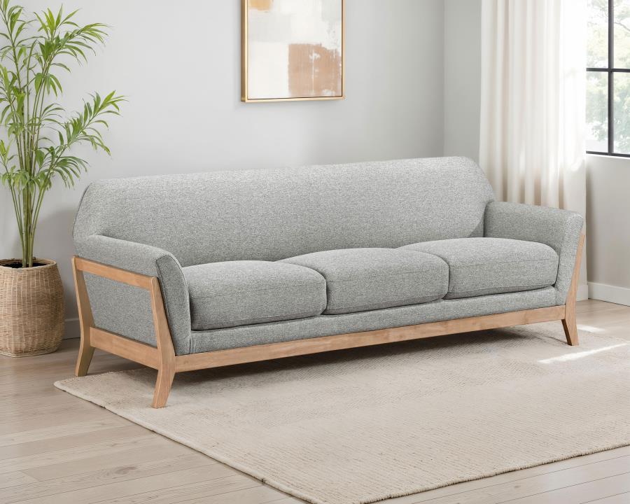 Vaughn Fabric Upholstered Flared Arm Sofa Grey view 2