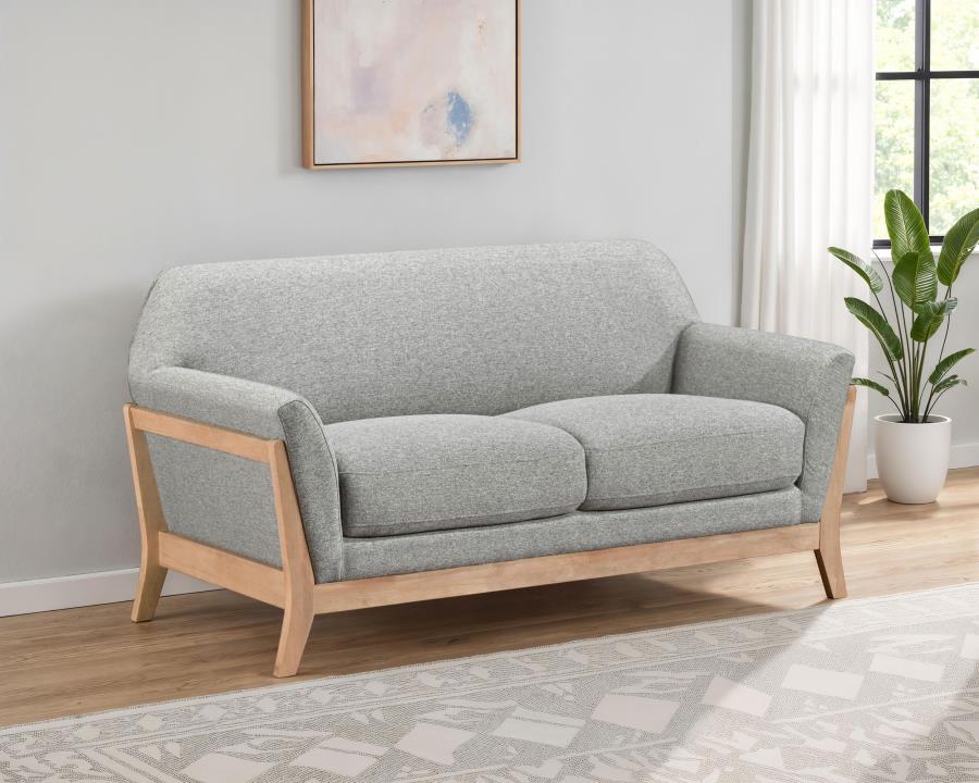 Vaughn Fabric Upholstered Flared Arm Loveseat Grey view 2