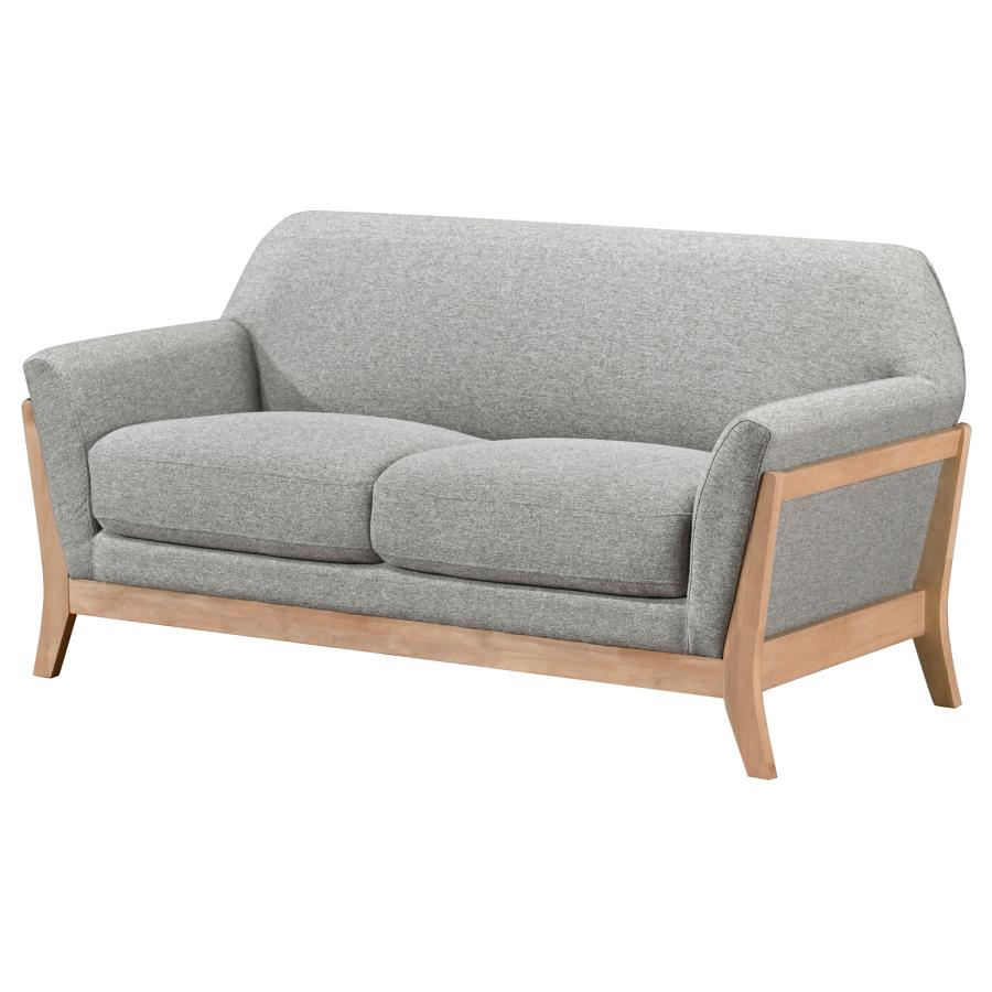 Vaughn Fabric Upholstered Flared Arm Loveseat Grey view 4