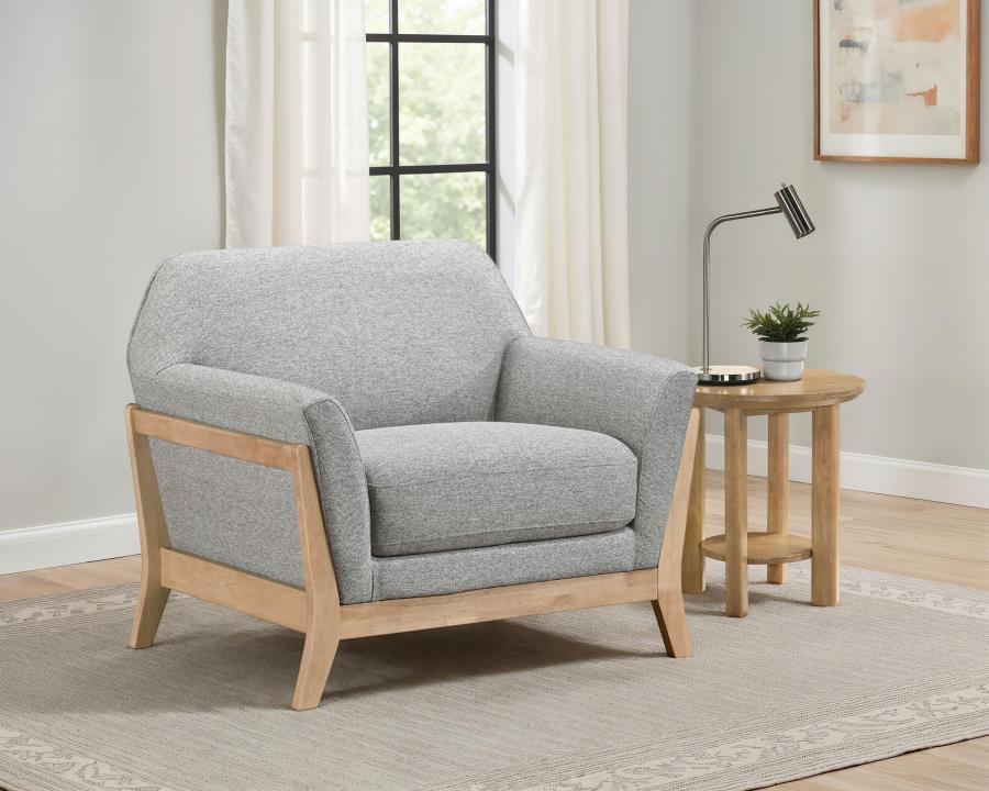 Vaughn Fabric Upholstered Flared Arm Accent Chair Grey view 2