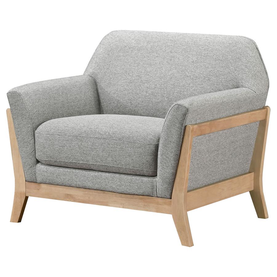 Vaughn Fabric Upholstered Flared Arm Accent Chair Grey view 4