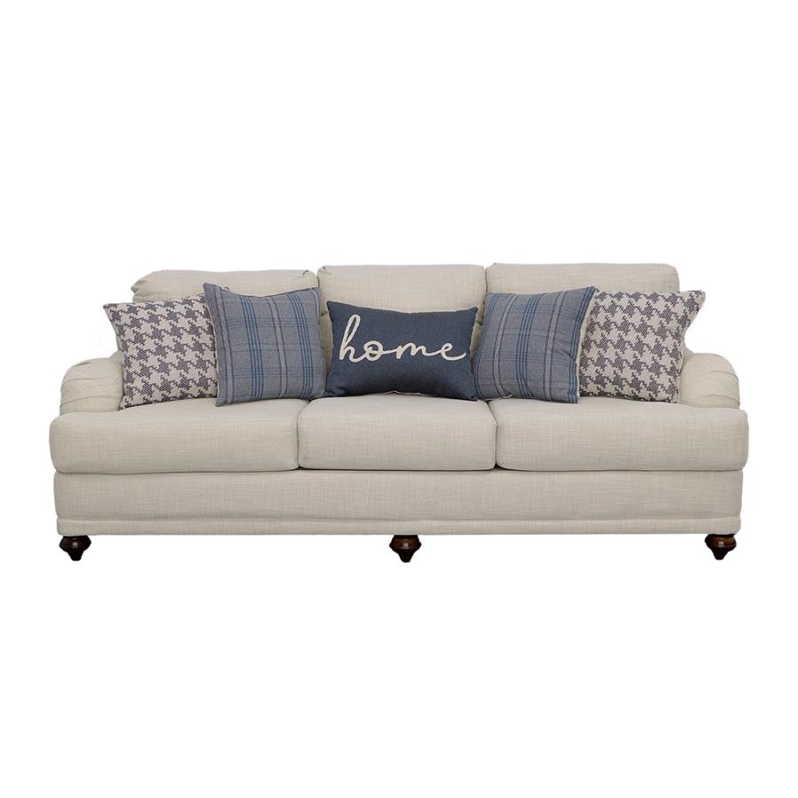 Glenn Upholstered English Arm Sofa Light Grey and Blue view 3