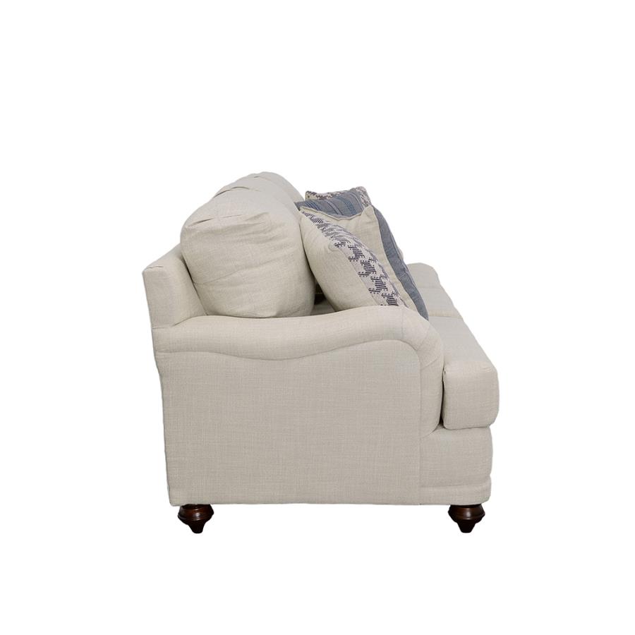 Glenn Upholstered English Arm Sofa Light Grey and Blue view 5