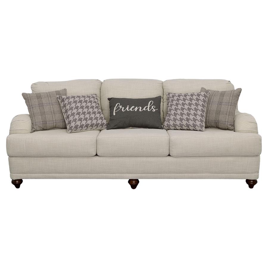 Glenn Upholstered English Arm Sofa Light Grey and Grey view 3