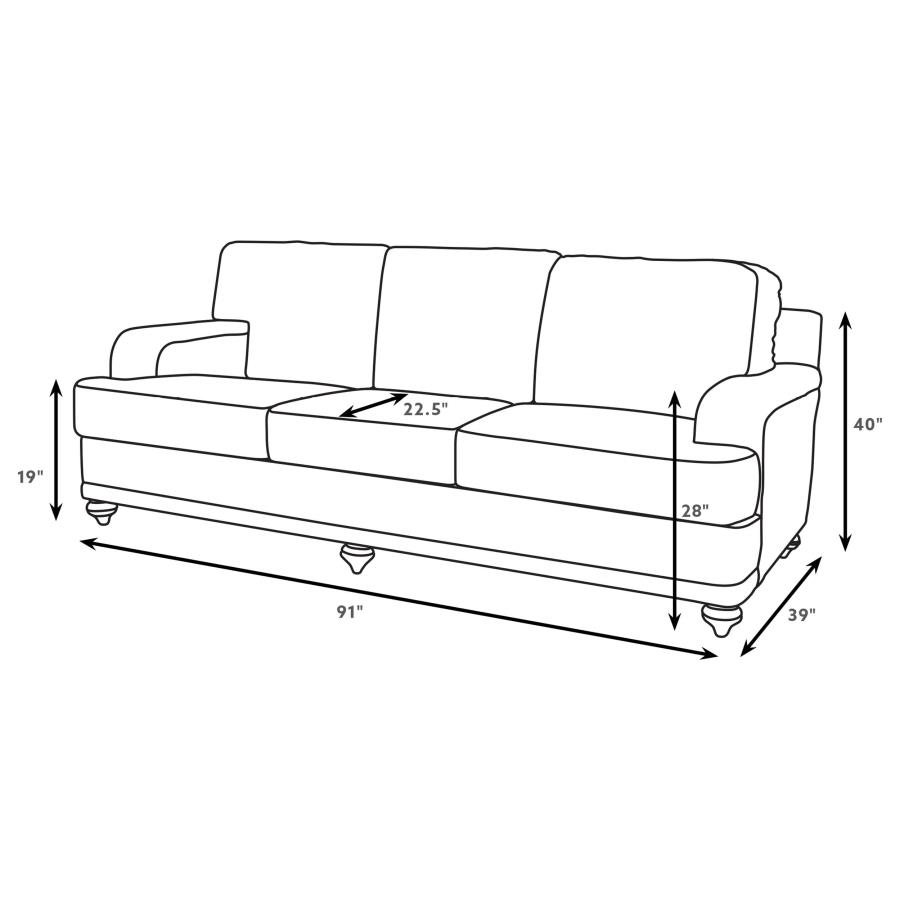 Glenn Upholstered English Arm Sofa Light Grey and Grey view 7