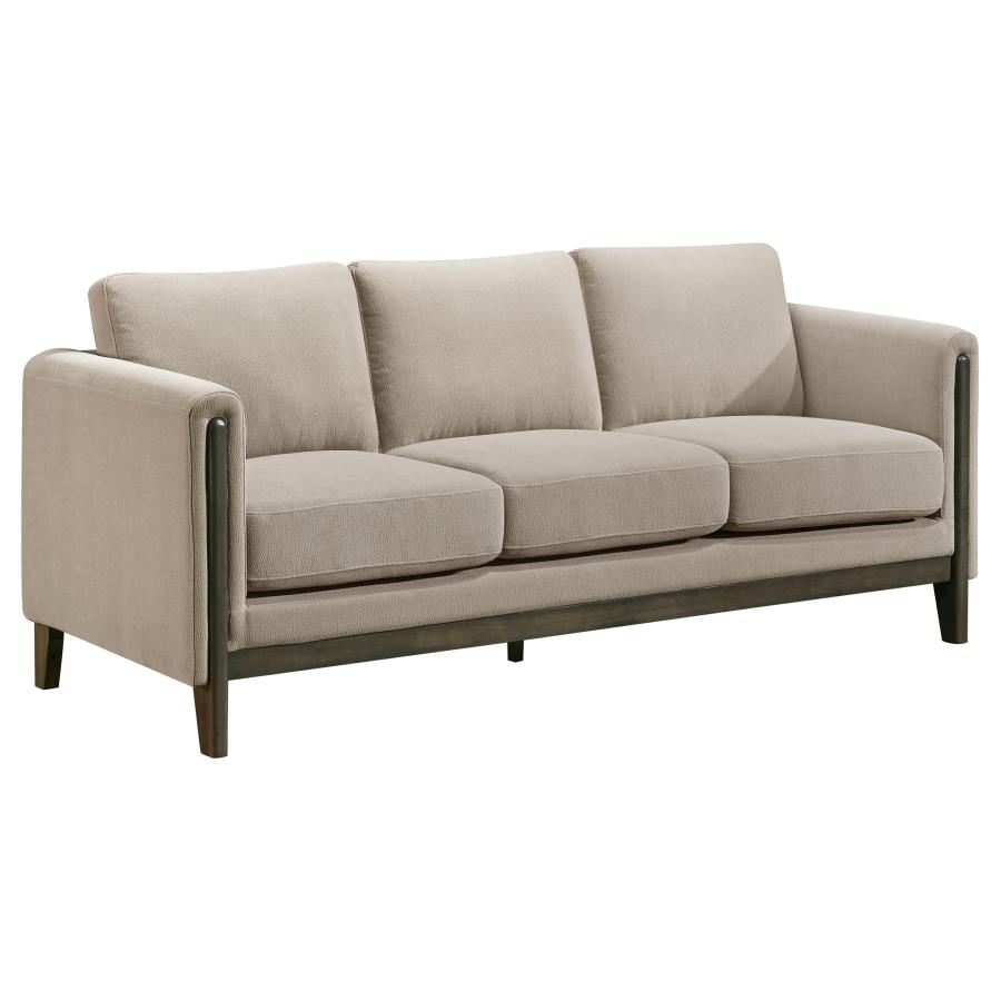 Islington 3-piece Upholstered Panel Arm Sofa Set Taupe view 3