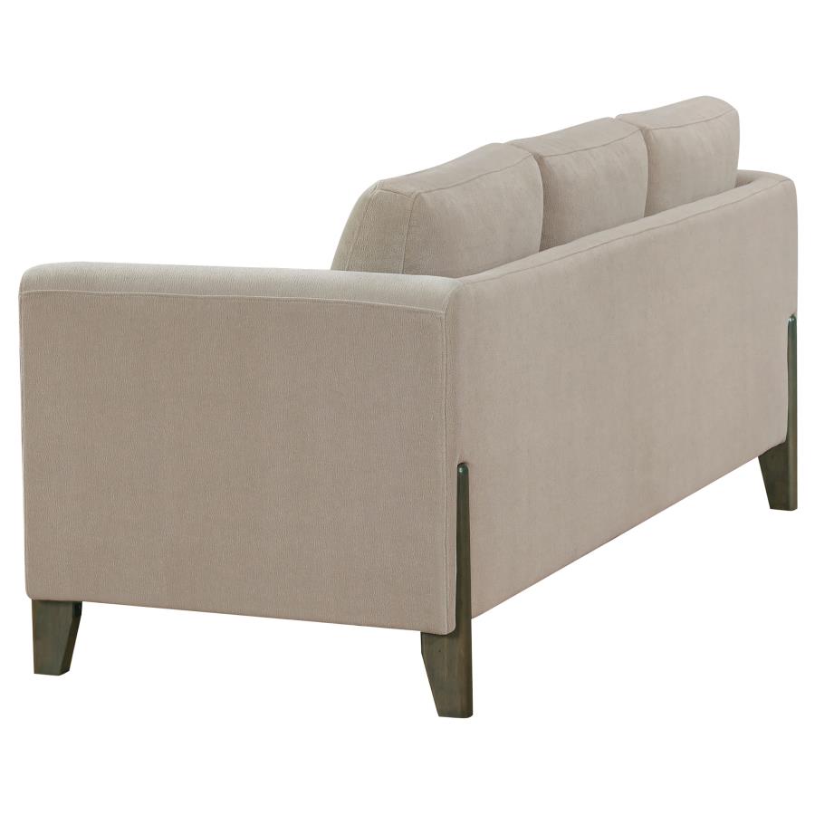 Islington Fabric Upholstered Panel Arm Sofa Taupe view 4