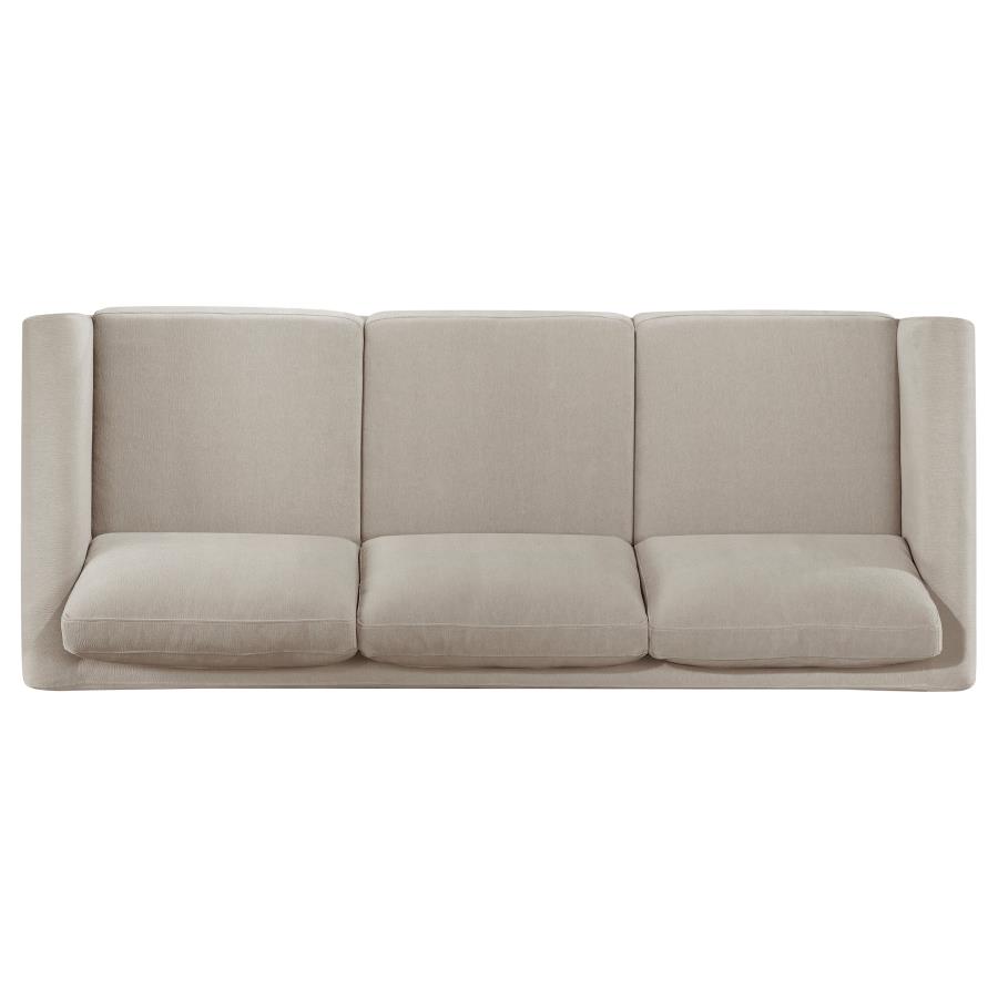 Islington Fabric Upholstered Panel Arm Sofa Taupe view 6