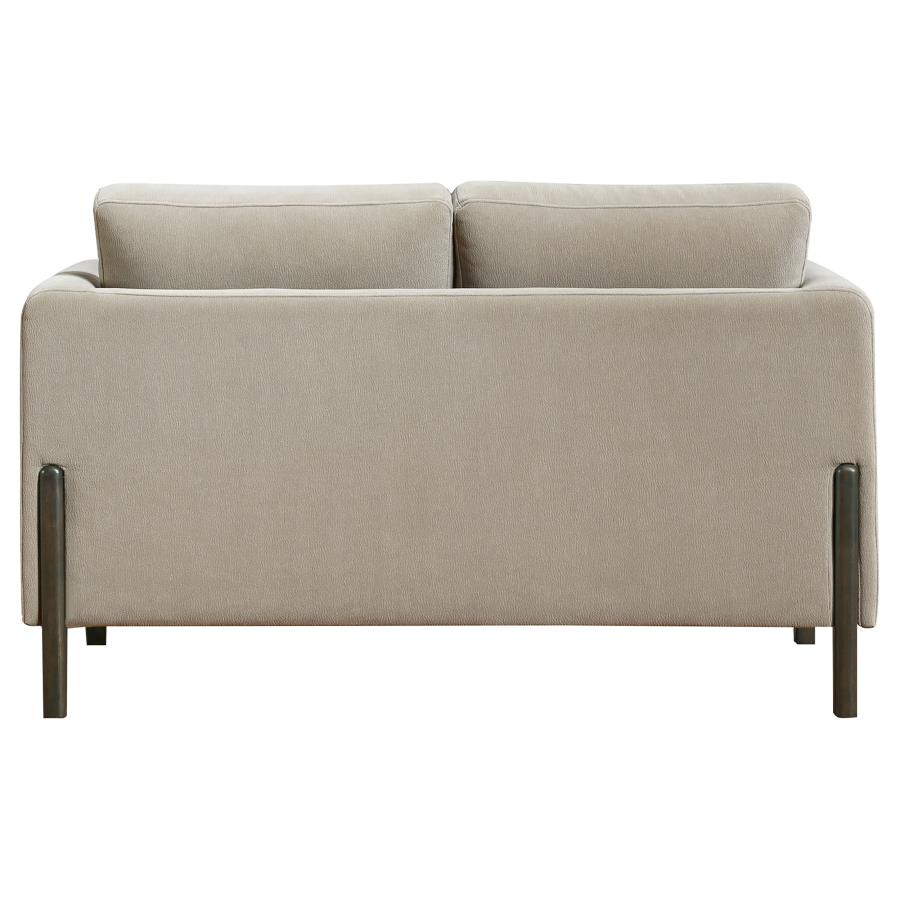Islington Fabric Upholstered Panel Arm Loveseat Taupe view 5