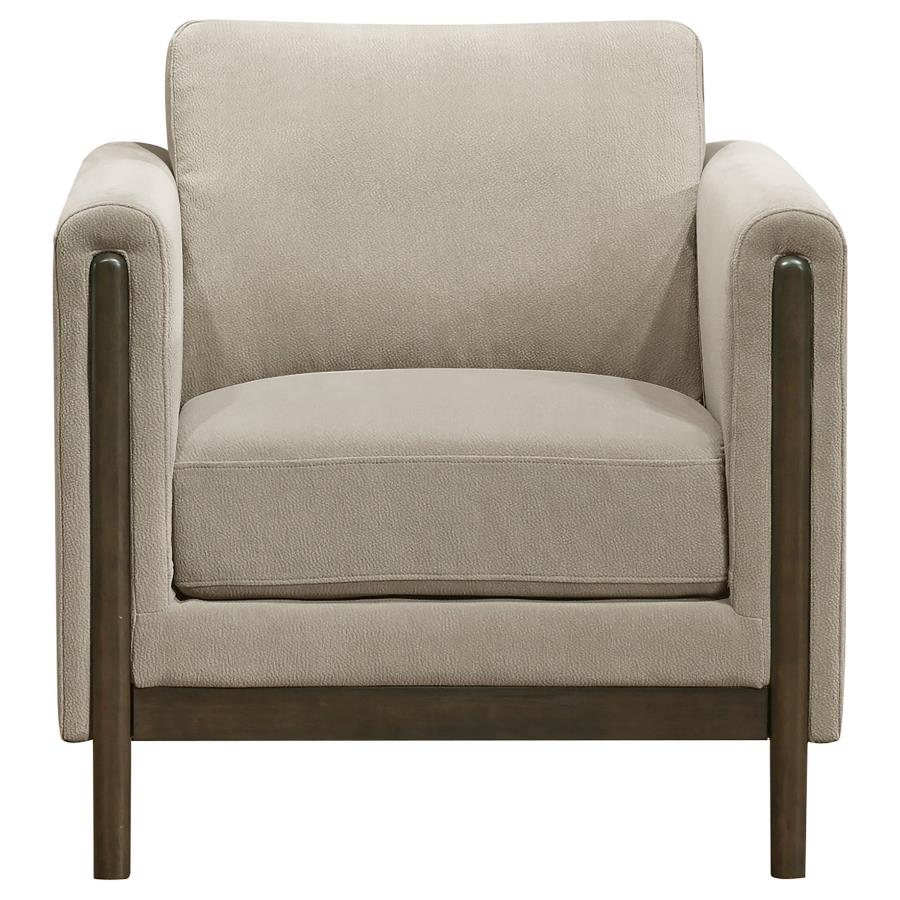 Islington Fabric Upholstered Panel Arm Accent Chair Taupe view 3