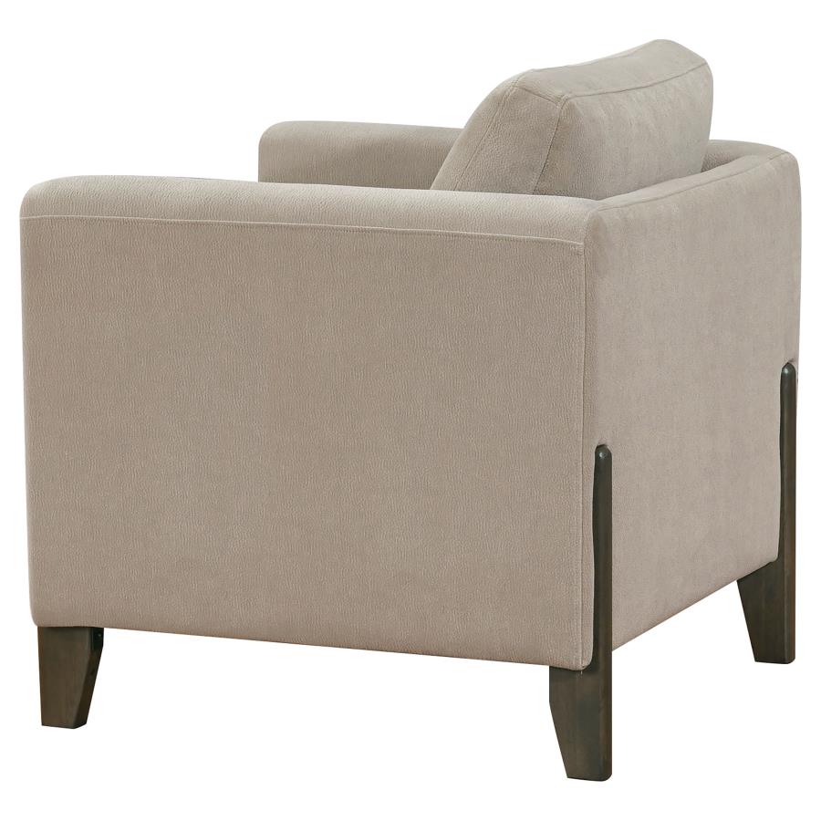 Islington Fabric Upholstered Panel Arm Accent Chair Taupe view 4