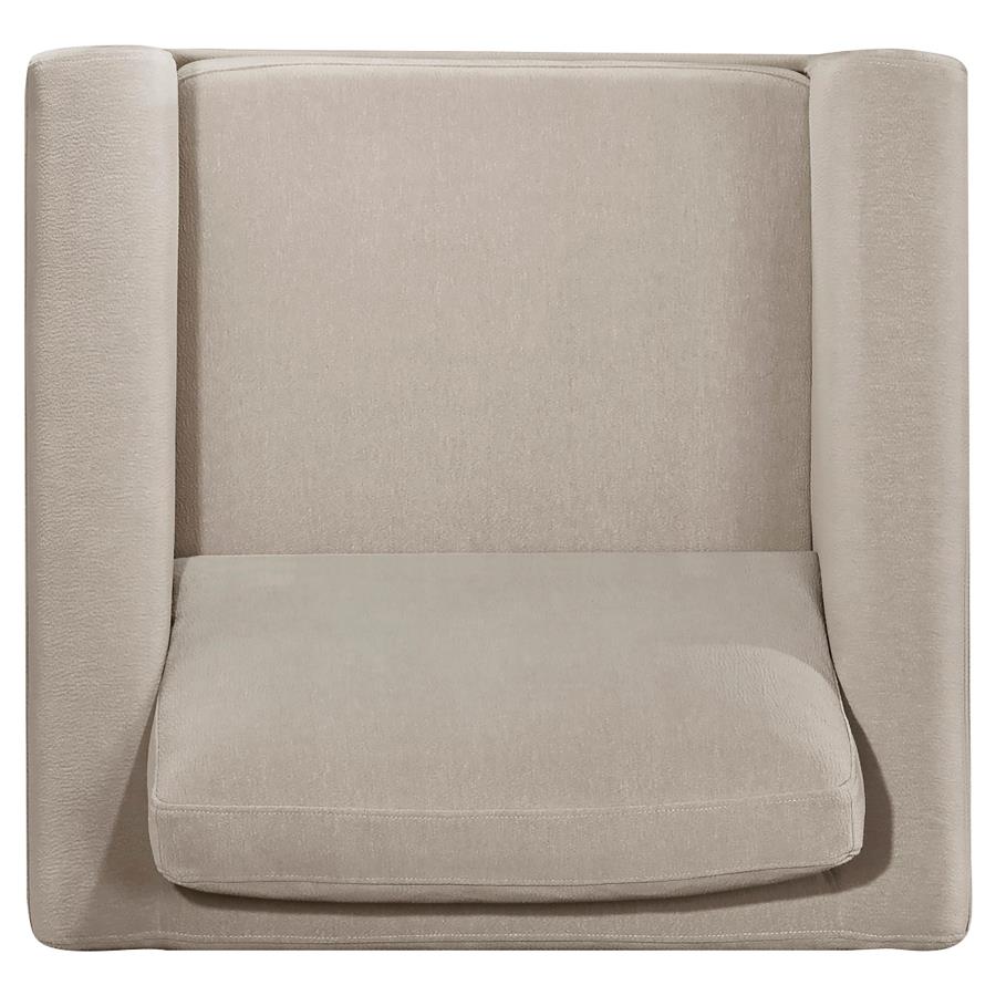 Islington Fabric Upholstered Panel Arm Accent Chair Taupe view 6