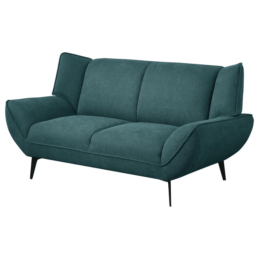 Acton Upholstered Flared Arm Loveseat Teal Blue view 4