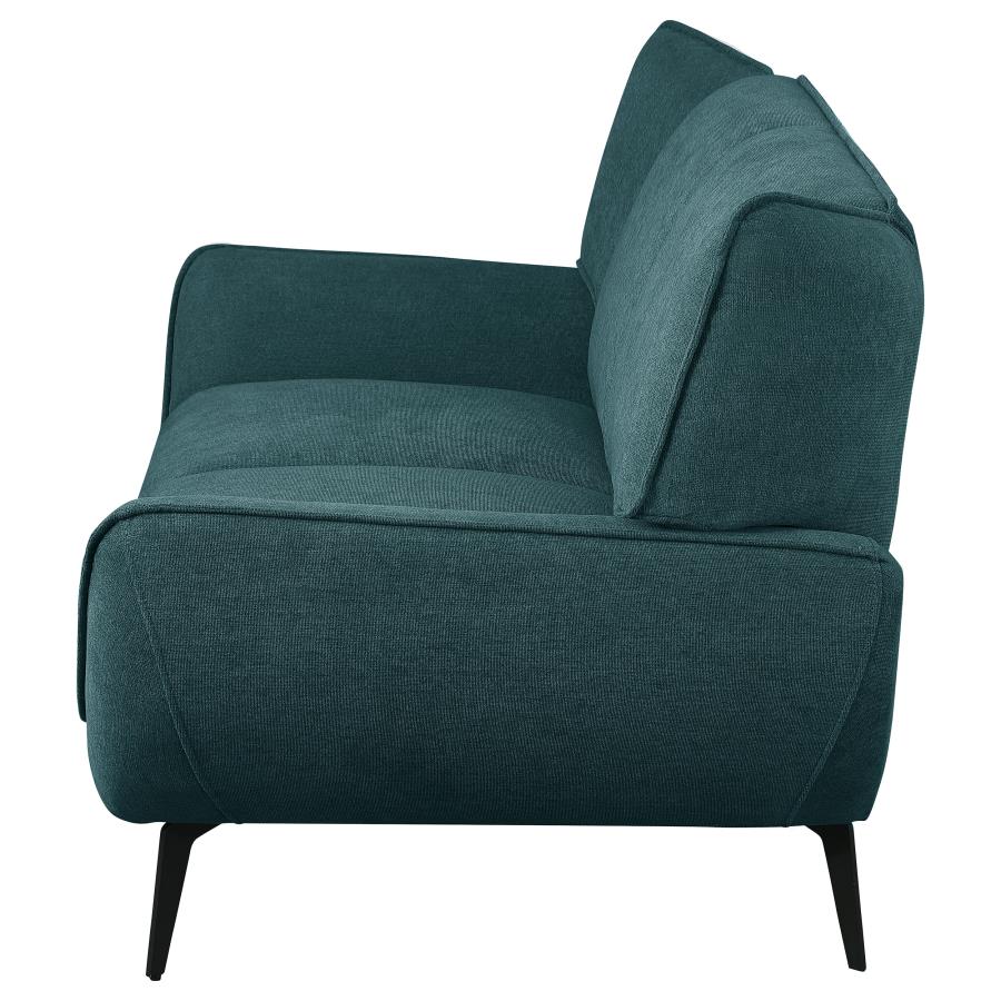 Acton Upholstered Flared Arm Loveseat Teal Blue view 5