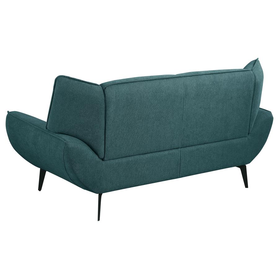 Acton Upholstered Flared Arm Loveseat Teal Blue view 6