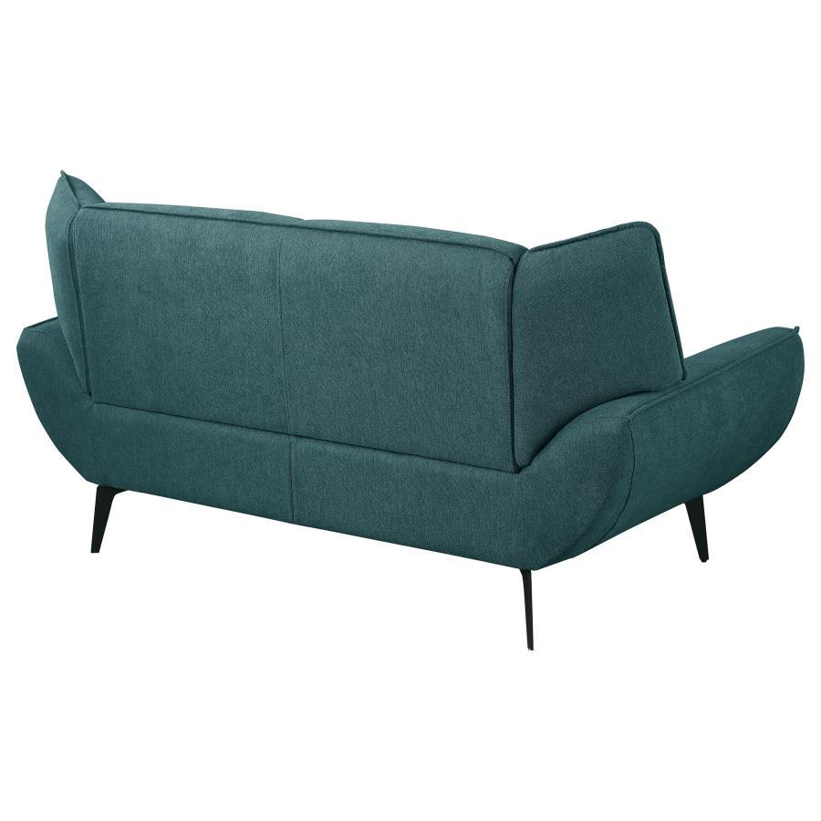 Acton Upholstered Flared Arm Loveseat Teal Blue view 7
