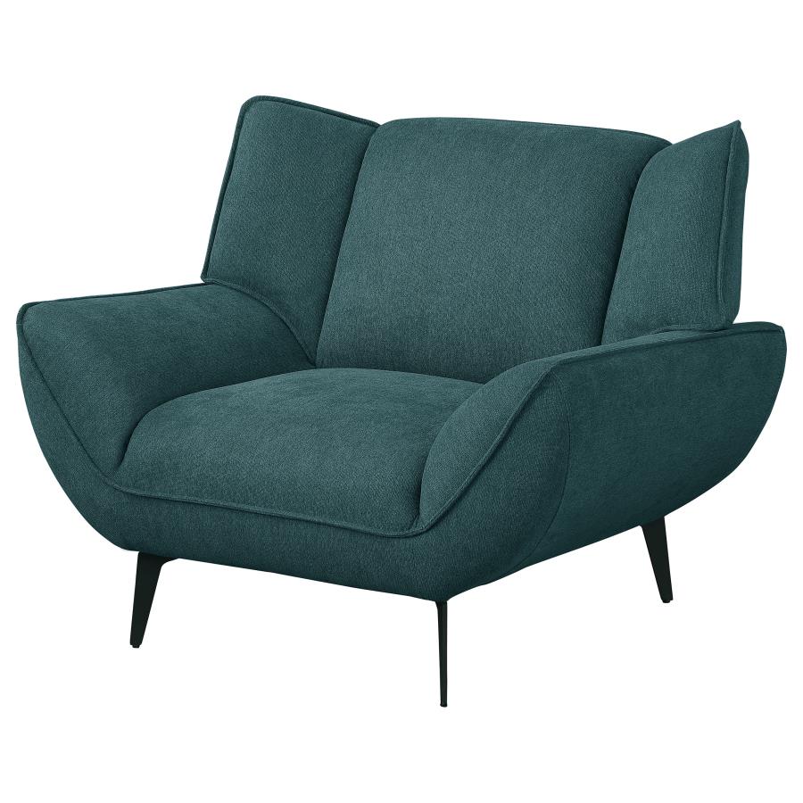 Acton Upholstered Flared Arm Accent Chair Teal Blue view 4