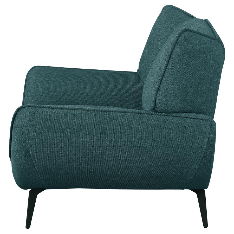 Acton Upholstered Flared Arm Accent Chair Teal Blue view 5