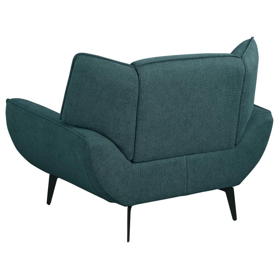 Acton Upholstered Flared Arm Accent Chair Teal Blue view 6