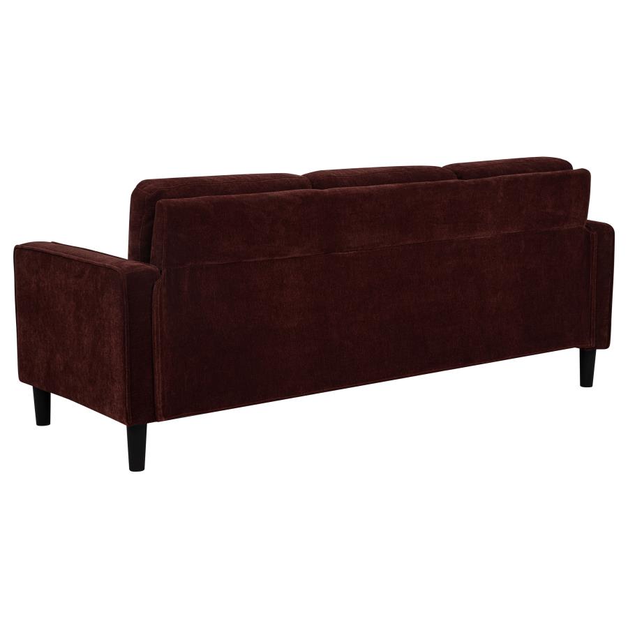 Ruth 77-inch Fabric Upholstered Track Arm Sofa Rust Red view 6