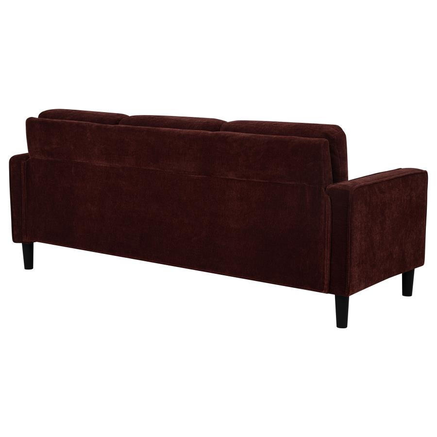 Ruth 77-inch Fabric Upholstered Track Arm Sofa Rust Red view 7