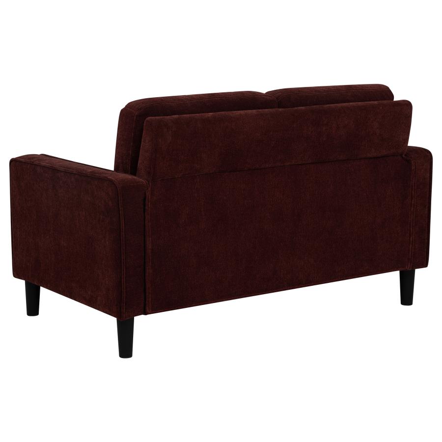 Ruth Fabric Upholstered Track Arm Loveseat Rust Red view 6