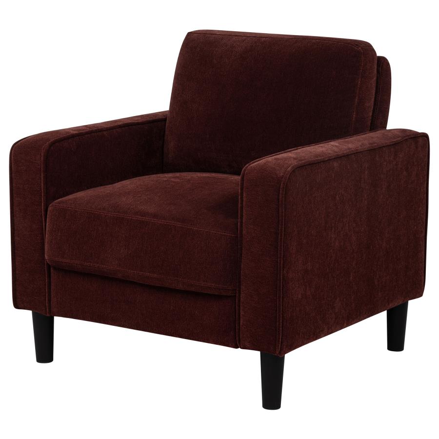 Ruth Fabric Upholstered Track Arm Accent Chair Rust Red view 4