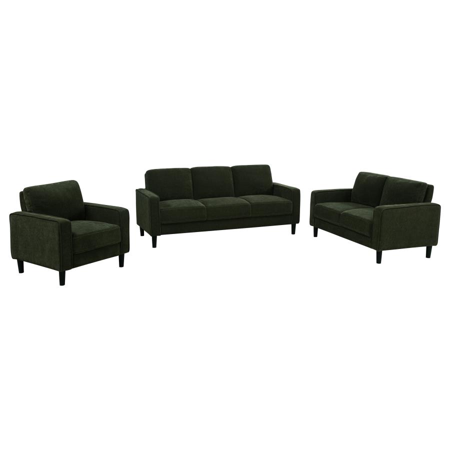 Ruth 3-piece Fabric Upholstered Track Arm Sofa Matcha Green view 2