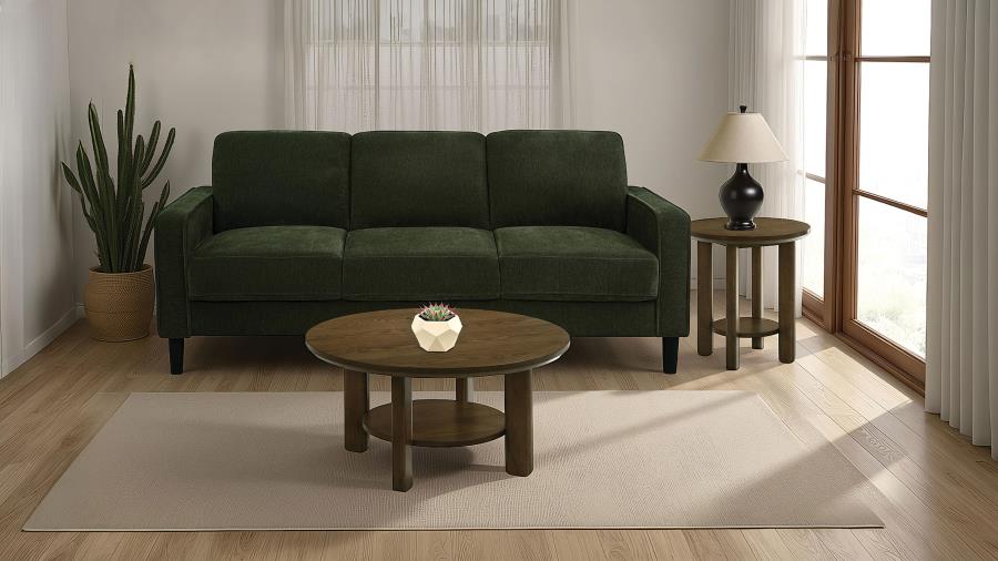 Ruth 77-inch Fabric Upholstered Track Arm Sofa Matcha Green view 2