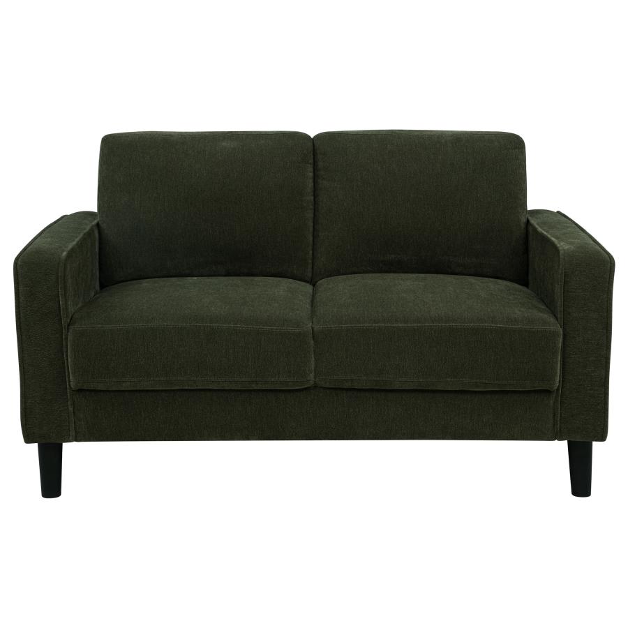 Ruth Fabric Upholstered Track Arm Loveseat Matcha Green view 3