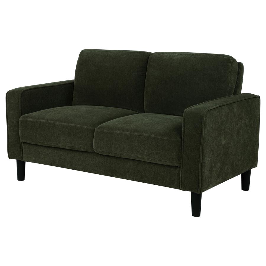 Ruth Fabric Upholstered Track Arm Loveseat Matcha Green view 4