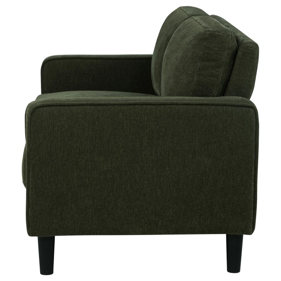 Ruth Fabric Upholstered Track Arm Loveseat Matcha Green view 5