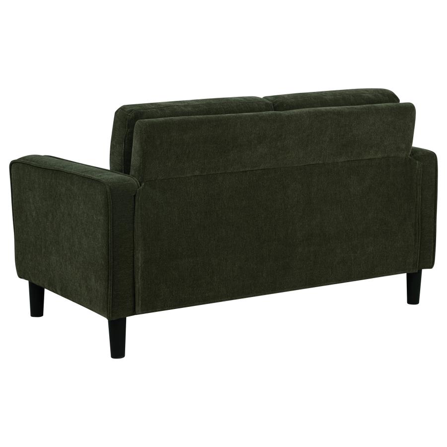 Ruth Fabric Upholstered Track Arm Loveseat Matcha Green view 6