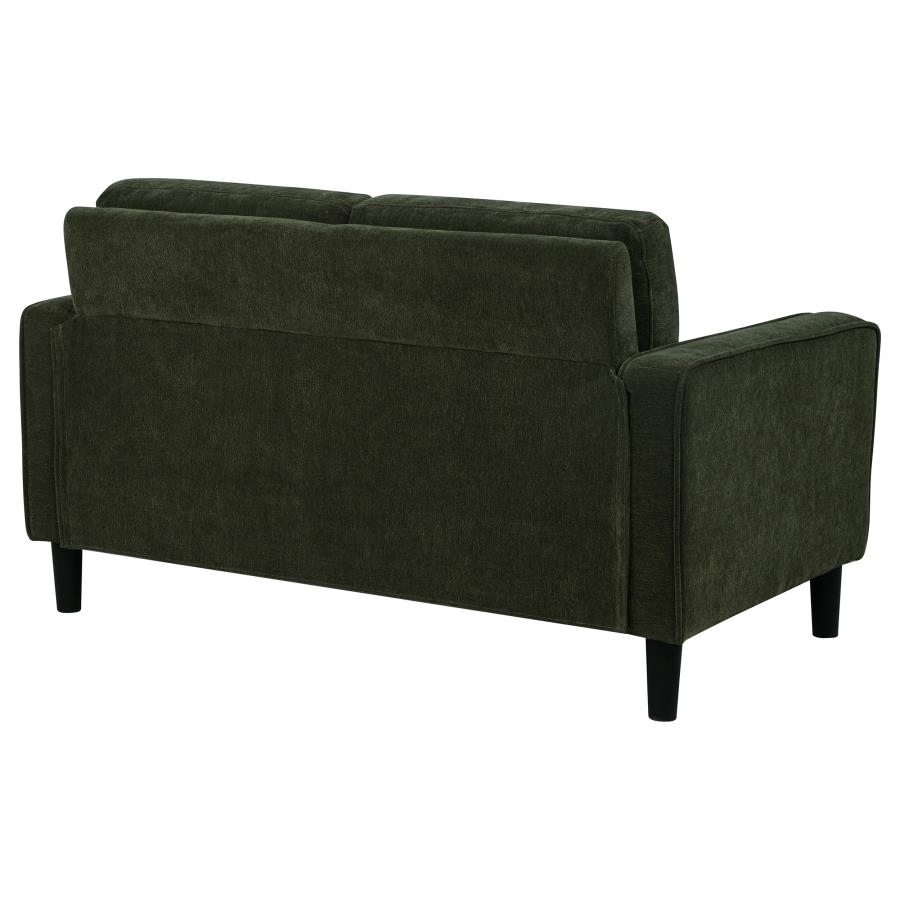 Ruth Fabric Upholstered Track Arm Loveseat Matcha Green view 7