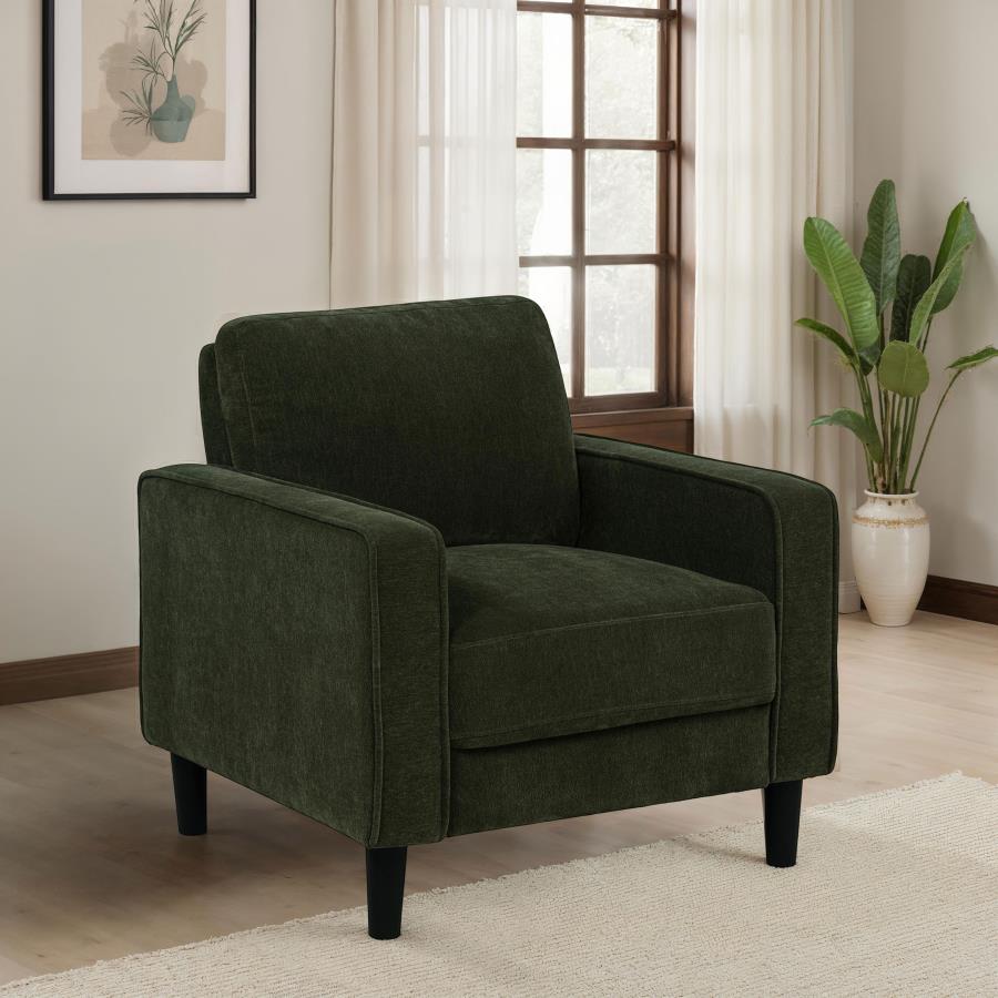 Ruth Fabric Upholstered Track Arm Accent Chair Matcha Green view 2